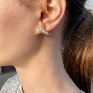 Three pointed star, large diamond ear cuff