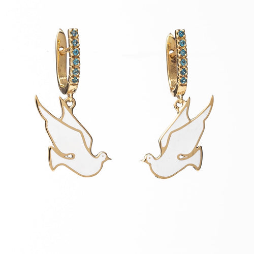 Flying Dove, ear pendants