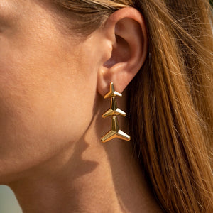 Triple star, earrings