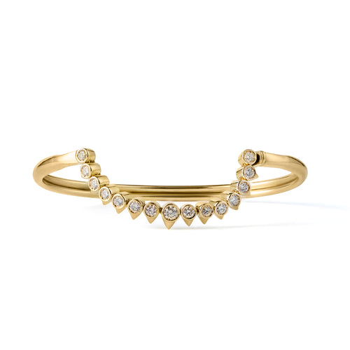 Spiked Diamond Smiley, flexible cuff-bracelet