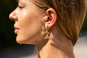 Triple star diamond earrings