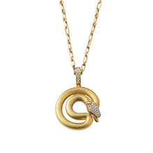 Laden Sie das Bild in den Galerie-Viewer, Coiled Ouroboros, large pendant necklace