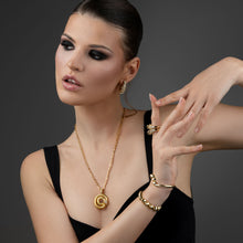 Laden Sie das Bild in den Galerie-Viewer, Coiled Ouroboros, large pendant necklace