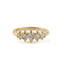 Load image into Gallery viewer, Spiked diamond, 5 stone band