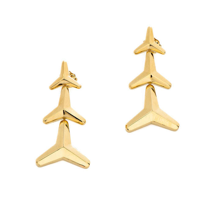 Triple star, earrings