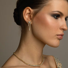Load image into Gallery viewer, Cascading Spiked diamond, earrings
