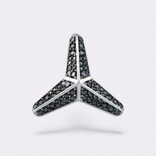 Carica l&#39;immagine nel visualizzatore di Gallery, Three pointed star-black, large diamond ear cuff