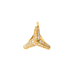 Three pointed star, small diamond ear cuff