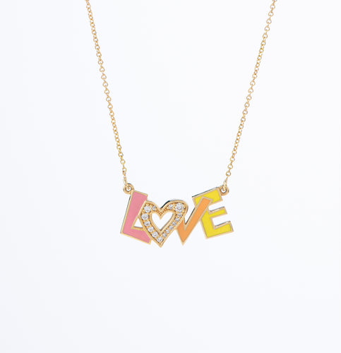 Love, pendant necklace