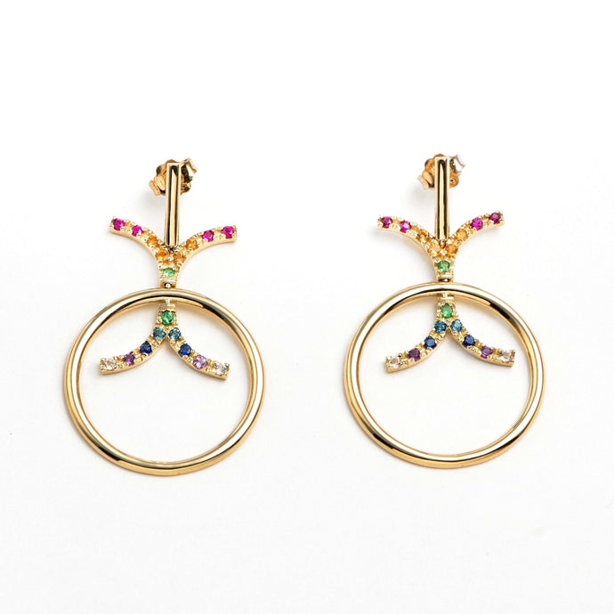 XO rainbow earrings
