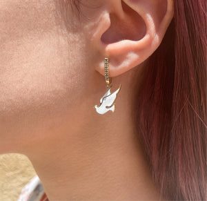 Flying Dove, ear pendants