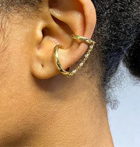 Diamond chain combo ear cuff