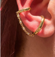 Load image into Gallery viewer, Diamond chain combo ear cuff