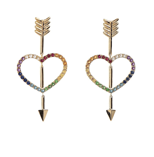 Lovestruck rainbow , ear pendants